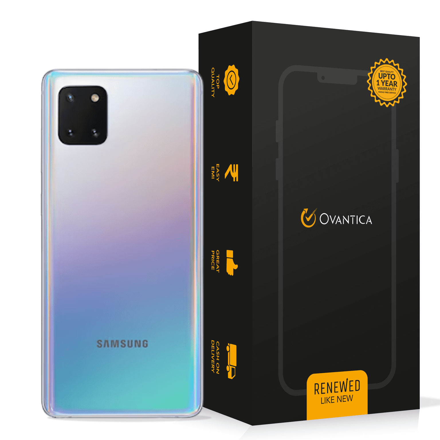 Samsung Note 10 Lite (8GB, 128GB) Arrow Glow  - Renewed